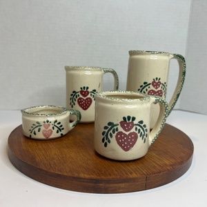 Vintage Farmhouse Ceramic Teamson Kitchen Measuring Cups, set of 4.